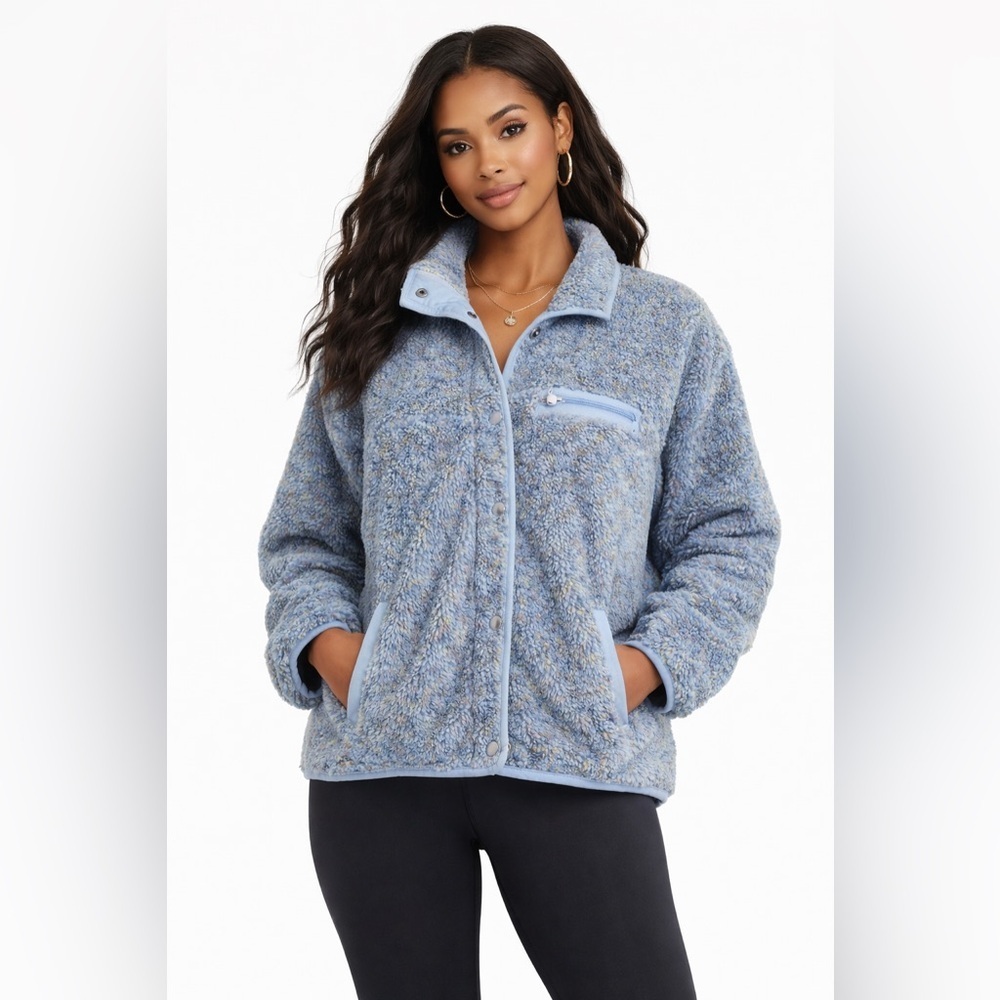 Aerie OFFLINE Sherpa Fleece Jacket in Periwinkle – Women’s Sz L